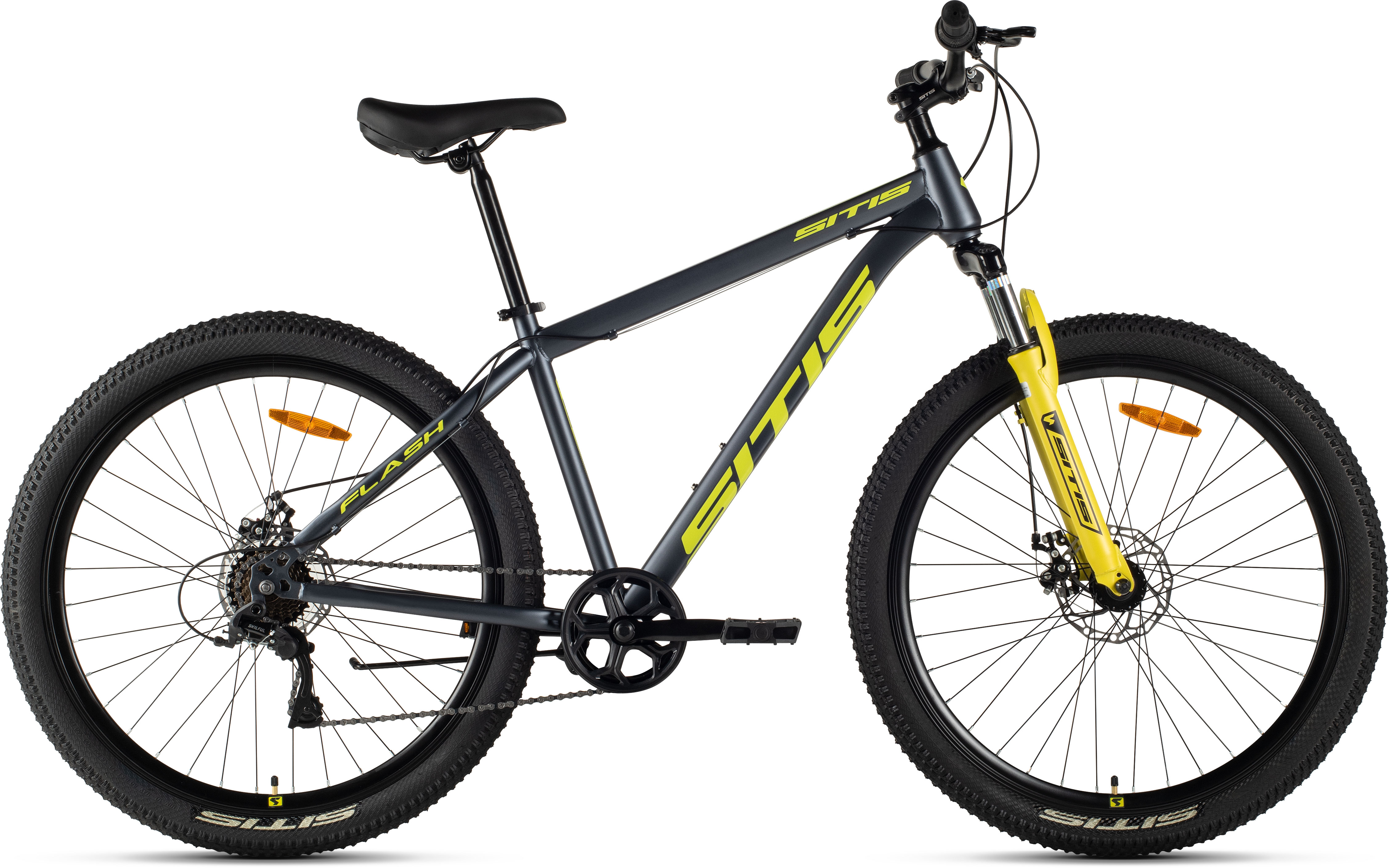 Велосипед SITIS FLASH 7SP 27,5" (2025) Grey-Yellow-Black